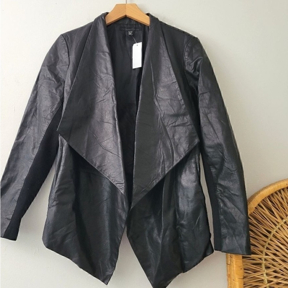 Black Women’s Leather Tailcoat Jacket